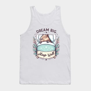 Dream Big, Sleep Well Capybara in Bed Tank Top